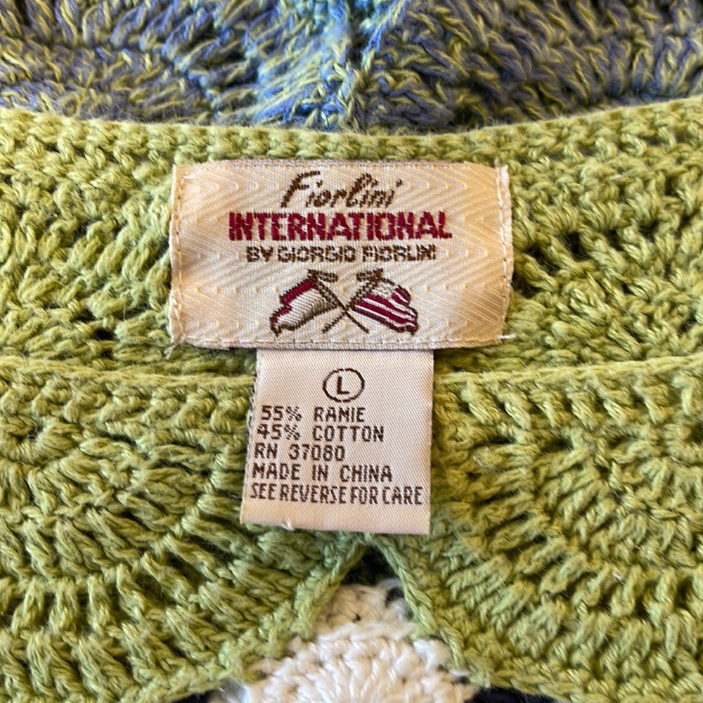 Fiorlini International (By Giorgio Fiorlini) Ladies Crochet Blue & Green Top - Picture 2 of 11